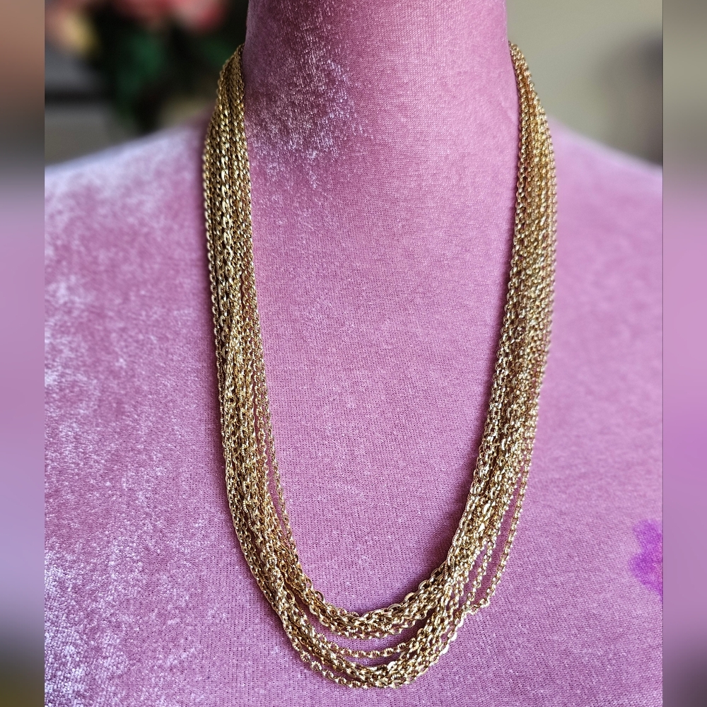 Vintage goldtone multi chain necklace.